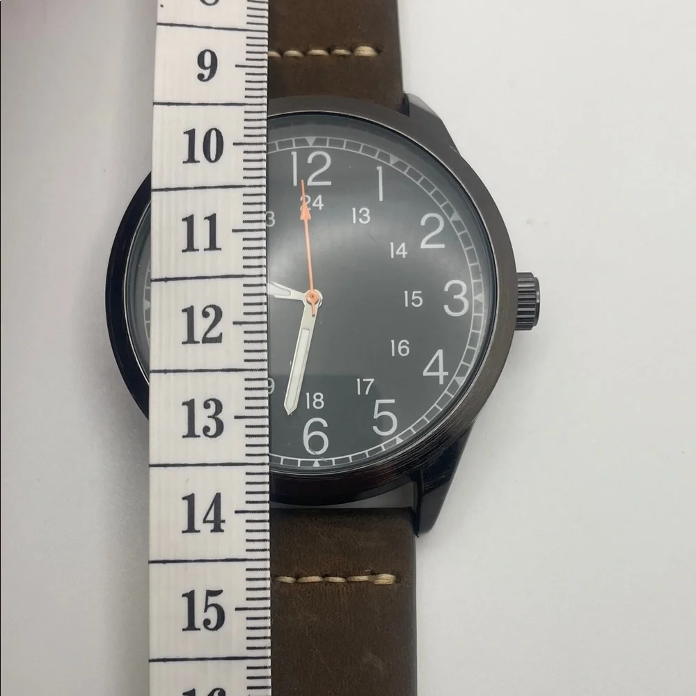 FMDG Brown and Black Watch with Leather Strap - new battery / new strap